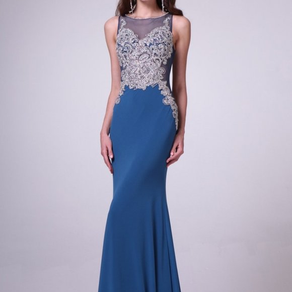 Illusion Neck Sheath Shape Prom Dress CD8768